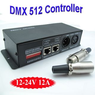 LED DMX 512 Controller 12A Decoder Dimmer Verstärker LED RGB Strip