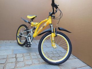 20 Zoll Mountainbike Kinderfahrrad vollgefedert gelb orange