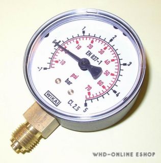 Wika   Vakuum Manometer  1,0 bis +5,0bar, G1/4, ø63mm, senkrecht
