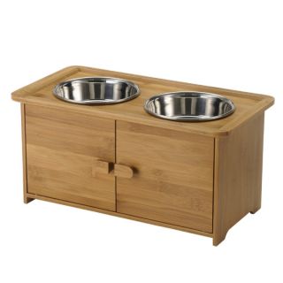 Richell USA Tak Pet Bamboo Serving Cabinet   Dog   Boutique