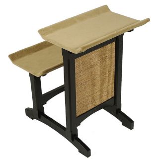 Mr. Herzher's Deluxe Double Seat Wooden Cat Perch with Sisal   Black