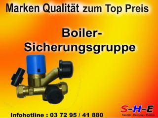 Warmwasser Boiler Sicherheits Gruppe 1 2 10 Bar bis 100 L Boilerinhalt