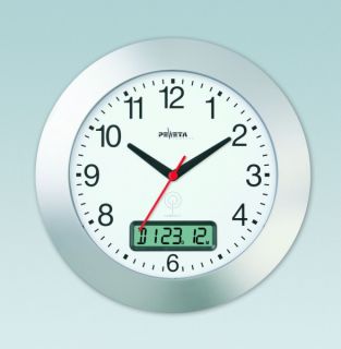 Funkuhr Funkwanduhr Uhr Küchenuhr Datum Peweta 30 cm