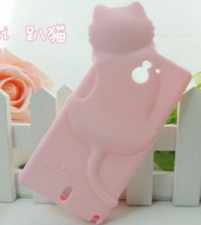 White Cute Lovely SILICONE Kiki Cat Cover CASE FOR SONY XPERIA SOLA