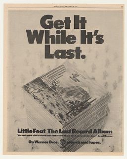 1975 Little Feat The Last Record Album Warner Bros Ad