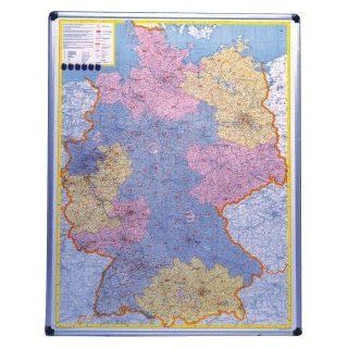 NOBO Wandtafel PLZ Karte Deutschland 98x129cm magnetisch 
