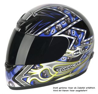 Takachi Motorrad Helm TK39 TK 39 schwarz blau   S  