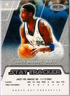 2002 03 Hoops Hot Prospects Stat Tracker #7 Tracy McGrady /74 Magic