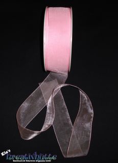 Organzaband Chiffonband Schleifenband 5 m x 40 mm, rosa