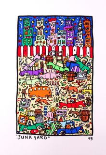 James Rizzi   Junk Yard   Farblithografie   2D