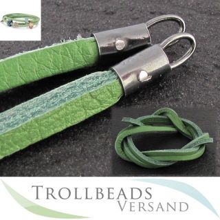 TROLLBEADS Lederarmband grün 41 cm