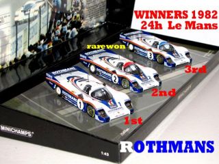 Rothmans *MADE HISTORY* 82 WINNER Le Mans RARE SET 1/43 Minichamps