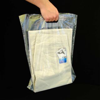 500 Plastiktüten durchsichtige Tragetaschen 38x45 37my Plastiktaschen