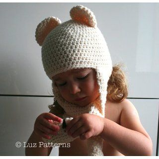 Crochet pattern baby bear hat with ear warmers (82) eBook Luz Mendoza