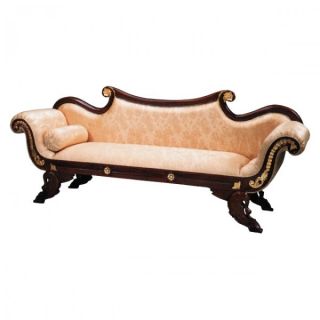 braunes Luxussofa im Antik Prunk Design 3er Couch mahagoni Massivholz