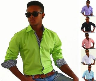 BINDER de LUXE Designer Hemd 6 Farben Polo Shirt Kontrast Party