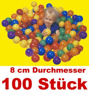 100 Plastikbälle luftgefüllte Bälle 8cm Ø Fun Ballz für Hüpfburg