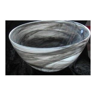 Glasschale 28cm bauchig schwarz transparent Küche