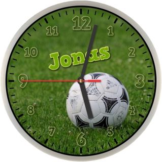 350 Wanduhr Fußball mit Name * Geburtstags Geschenk * lautloses