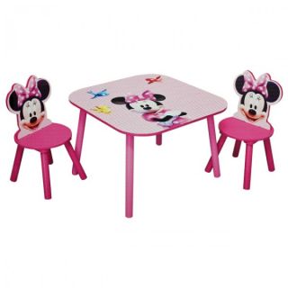 Disney Minnie Mouse Maus Tisch + 2 Stühle 60x60cm Holz Kinder