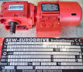 SEW Getriebemotor S42 DFT71D4 /BMG Motor Elektromotor