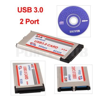 USB 3.0 34mm Express Card Karte Adapter 2 Port 5 Gbps