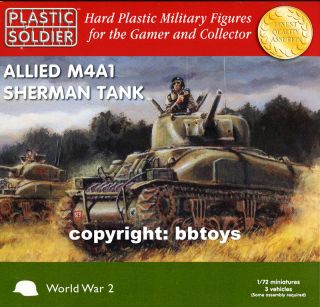 72 Panzer Plastic Soldier WW2V20004 WWII 3 x Allied M4A1 Sherman