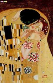 Gustav Klimt der Kuss close up d80223 60x90 CM Jugendstil Ölgemälde