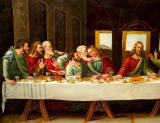 letzte Abendmahl, da Vinci, Ölbild,HANDGEMALT, 60x120cm