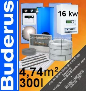 Buderus Solar 4,74 Brennwert GB152 Fußbodenheizung 120