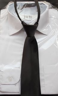 Festliches Jungen Hemd weiss mit schwarzer Krawatte Gr. 86 92