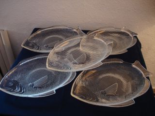 Glasteller Fischteller Teller Fisch Fischform Servierplatte 38 x 29 cm