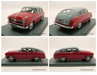 Borgward Hansa 2400 1955 rot/grau, Modellauto 143 / Neo Scale Models