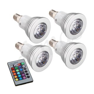 RGB E14 Strahler Lampe Leuchtmittel Spotlicht Spot m. Fernbedienung 3W
