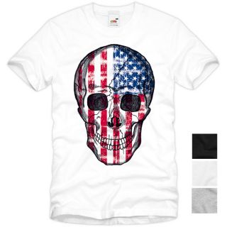 USA Skull T Shirt Totenkopf stars stripes flagge amerika Vintage US