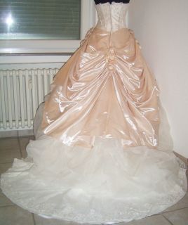 BALLKLEID Brautkleid Verlobungskleid mit Schleppe Gr 38 Neuw