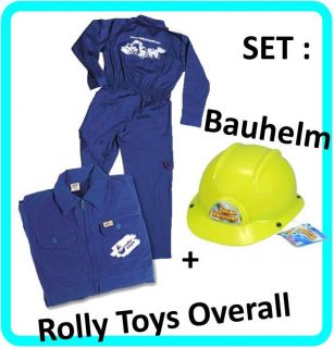 Blau + Bauhelm Kostüm Fasching Bauarbeiter Karneval 104 / 116