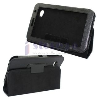 Black Folio Leather Case Cover for Samsung Galaxy Tab 7.0 Plus P6200