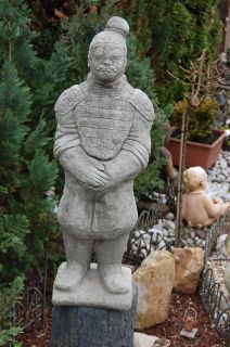 Steinguss Garten Figur Xian Krieger Koi Teich Buddha