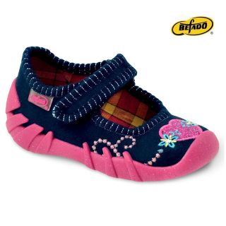 BEFADO Mädchen Ballerina Hausschuhe Schuhe Kinderschuhe Textilschuhe