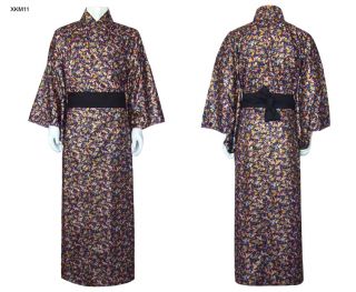 japan herren yukata kimono TSURU obi baumwolle blau