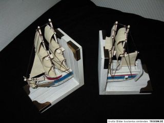 Buchstützen Segelschiff Segelboot Windjammer 30cm
