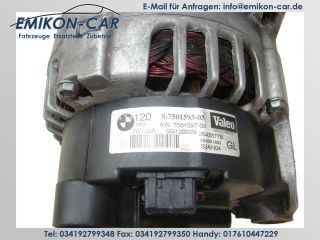 Lichtmaschine Generator 120A BMW E46 E39 E60 X5 7501593 Valeo 2542377B