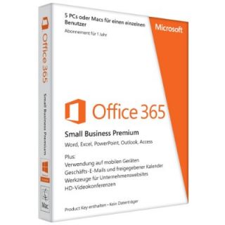 Microsoft Office 365 Small Business Premium   5PCs/MACs   1 Jahres