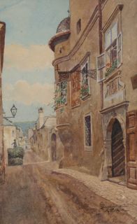 FRANZ HOFFELNER AQUARELL DÜRNSTEIN DUERNSTEIN WACHAU