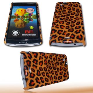 Hardcover Handy Tasche Case Leopard Braun f. Sony Ericsson Xperia ARC