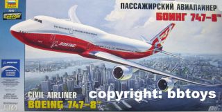 144 Bausatz Zvezda 7010 Boeing 747 8 Ziviles Passagier Flugzeug