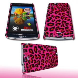 Hardcover Handy Tasche Case Leopard Pink f. Sony Ericsson Xperia ARC