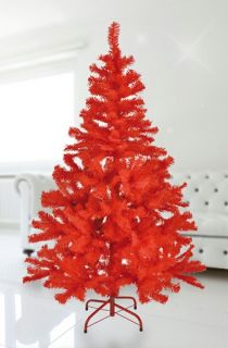 Tannenbaum Premium 150 cm künstlicher Weihnachtsbaum rot mit Metall