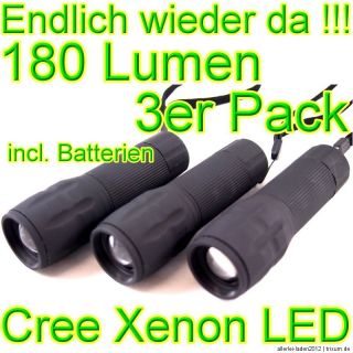 NEU  3 superhelle 250 Lumen CREE Xenon LED Taschenlampen